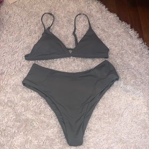 Hunter green high waisted bikini